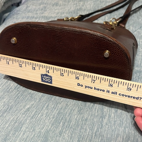 Saks Fifth Avenue Vintage Dark Brown Calfskin and Brass Bucket Bag - Picture 14 of 16